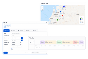 Composer planning workspace — live freight network model with scenario branching and real-time data
